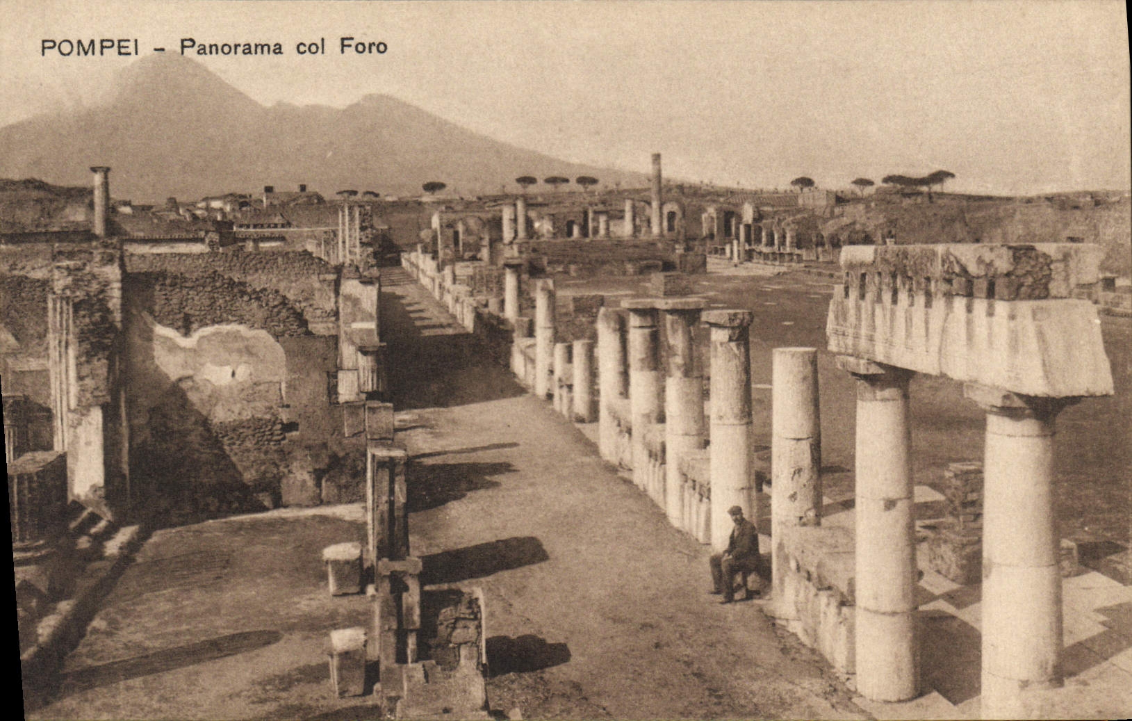 Collar Foro del panorama de Pompeya de la POSTAL de la VENDIMIA