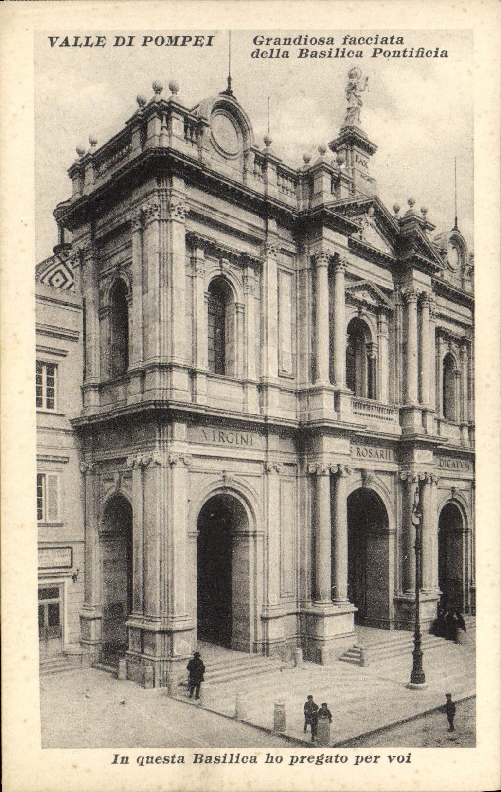 VINTAGE POSTCARD Valle Di Pompei Grandiosa Facciata Della Bailicia Pontificia