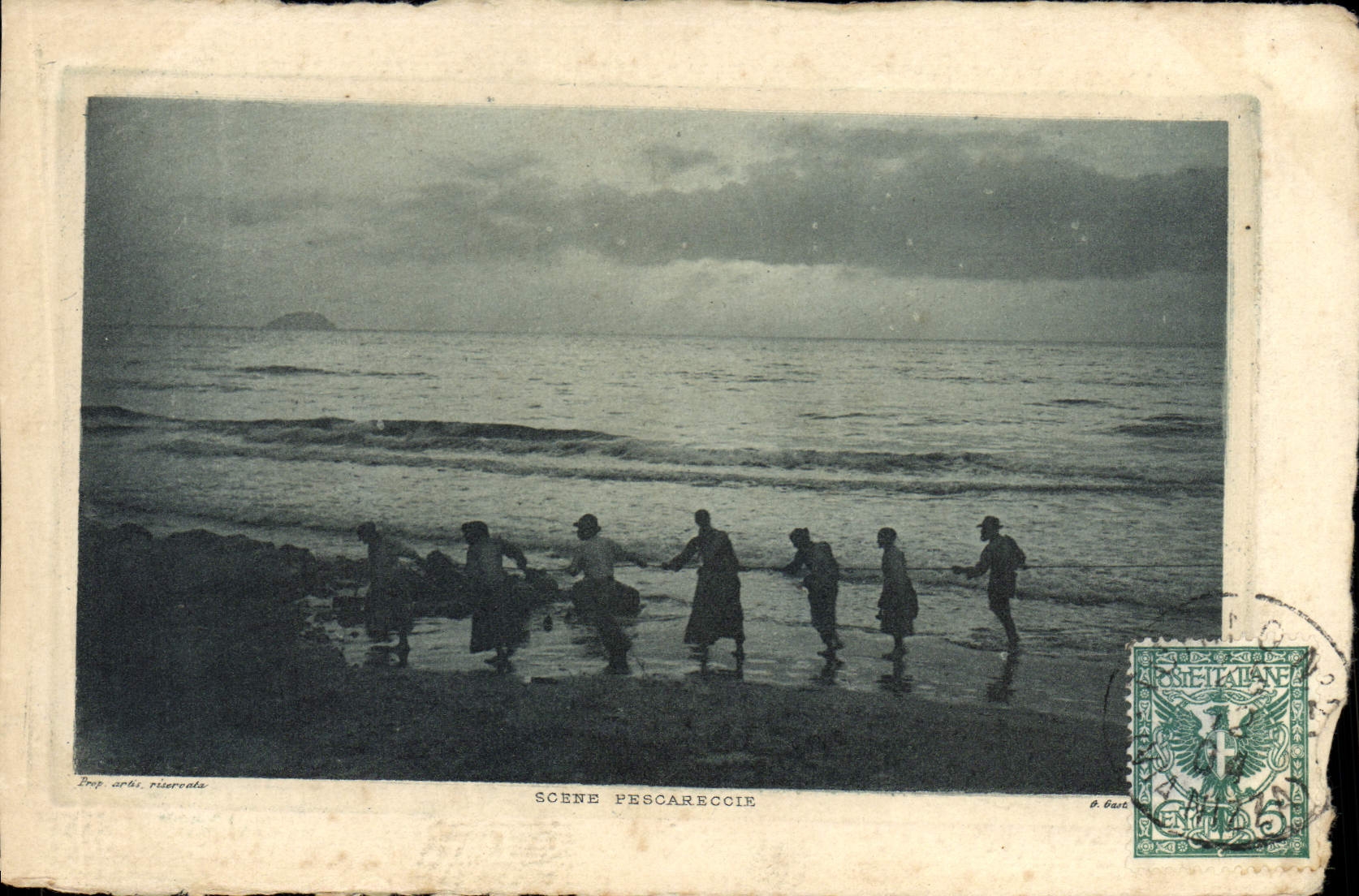 La POSTAL Pecheurs de la VENDIMIA pesca Italia