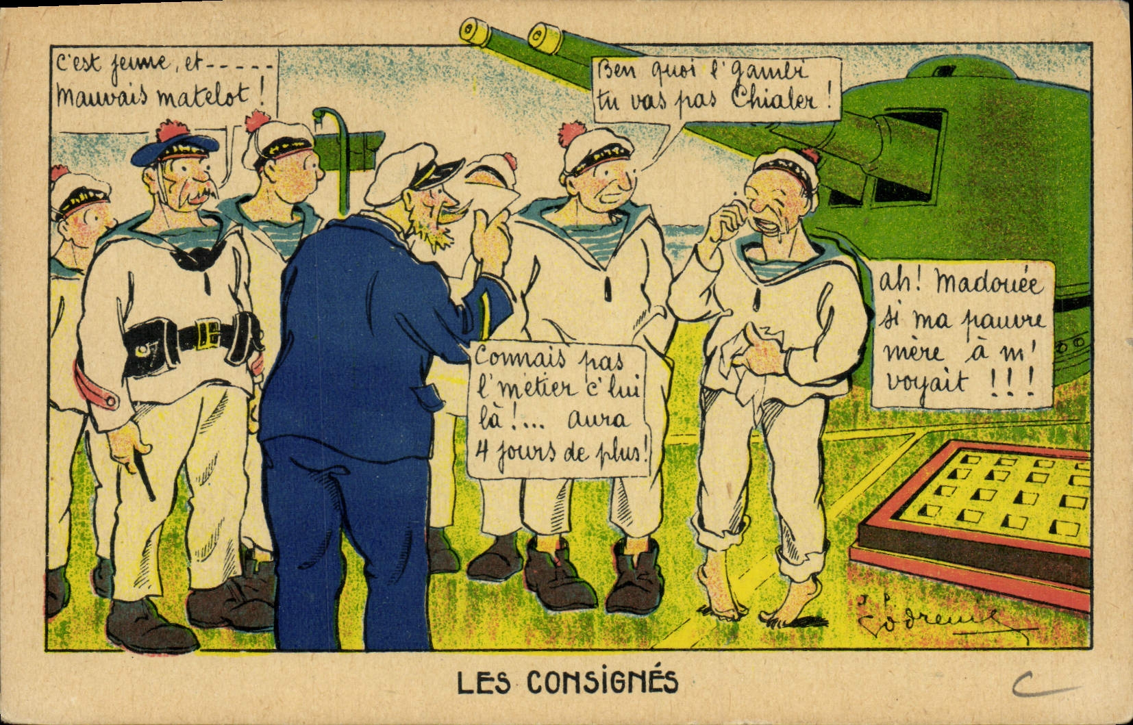 CPA Fantaisie Marins Consignes Illustrateur Godreul Militaria