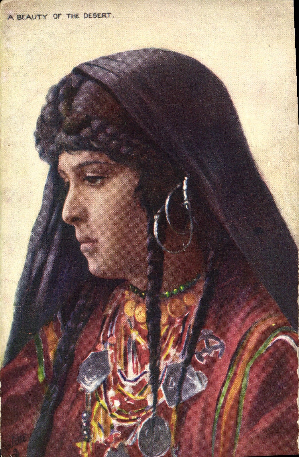 VINTAGE POSTCARD Beauty Of The Desert Egypt Woman has