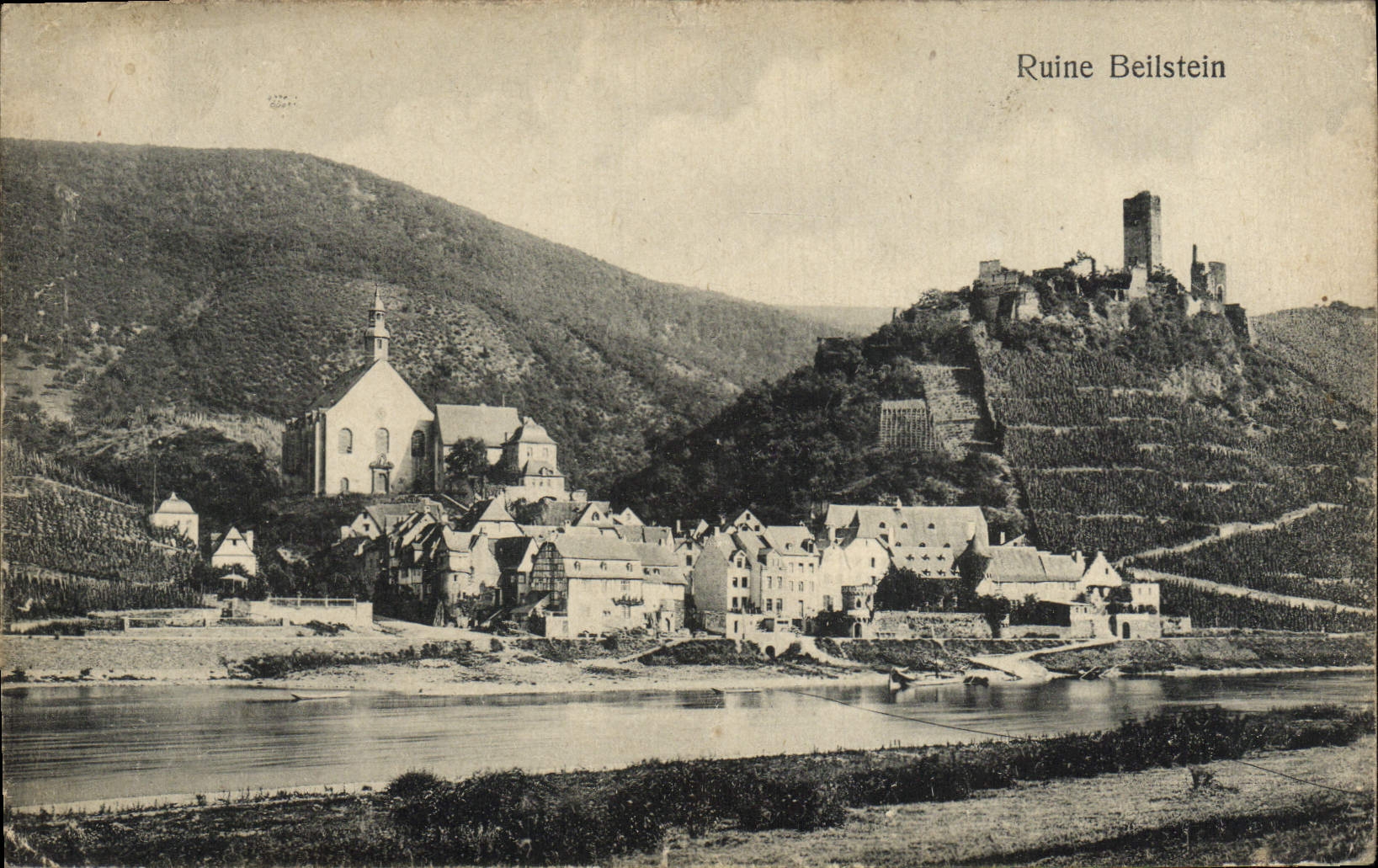 Ruina de Beilstein de la POSTAL de la VENDIMIA