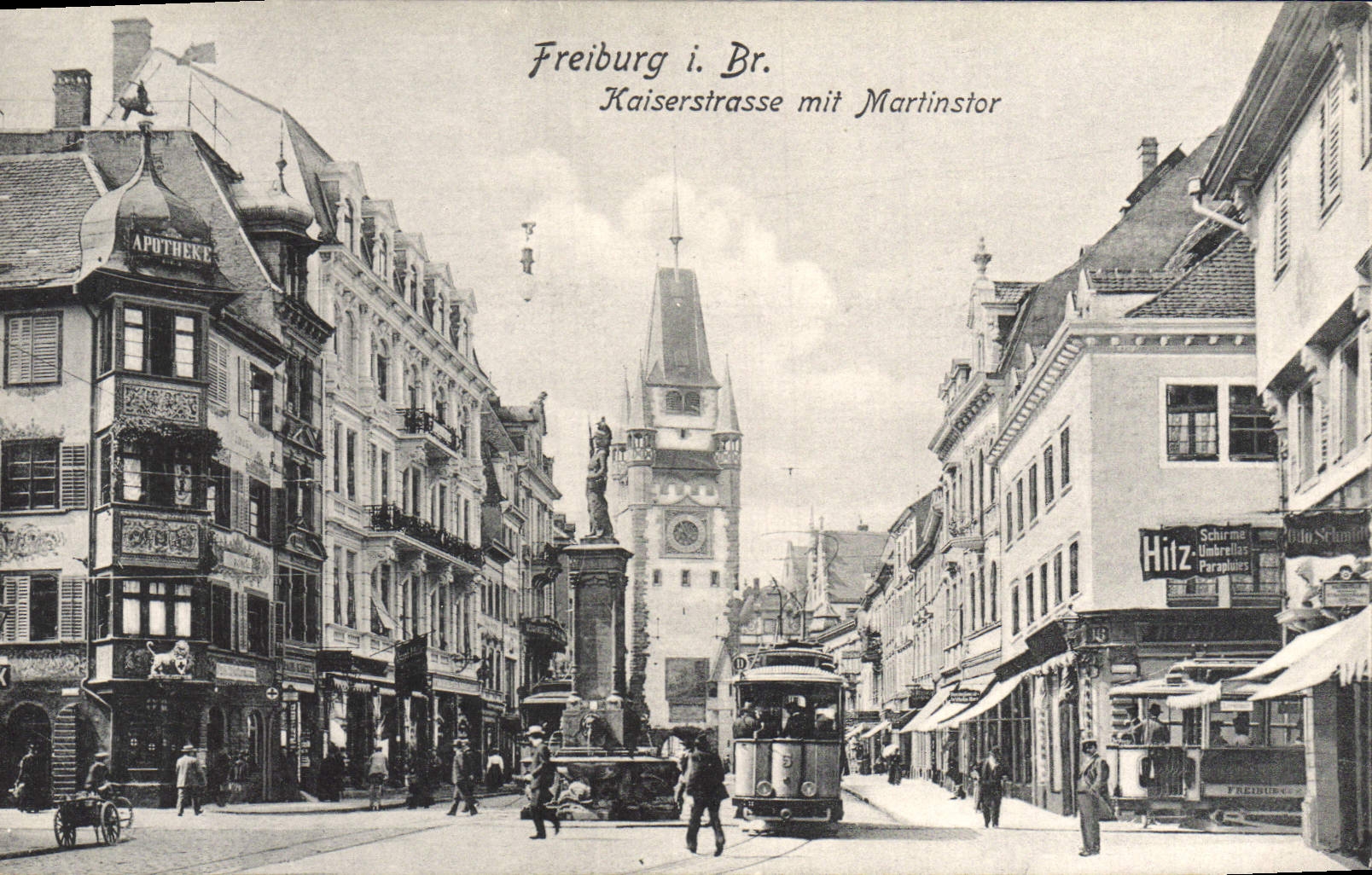 CPA Freiburg I Br Kaiserstrasse Mit Martinstor Tramway