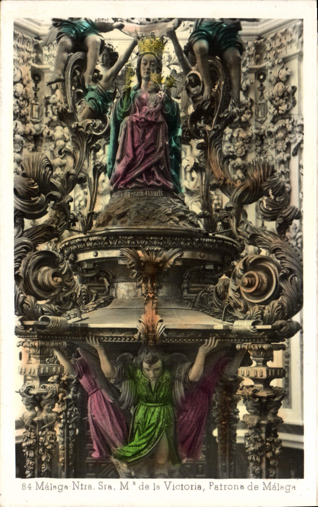 La POSTAL Málaga Ntra Sta de la VENDIMIA de Victoria patrocinó Málaga