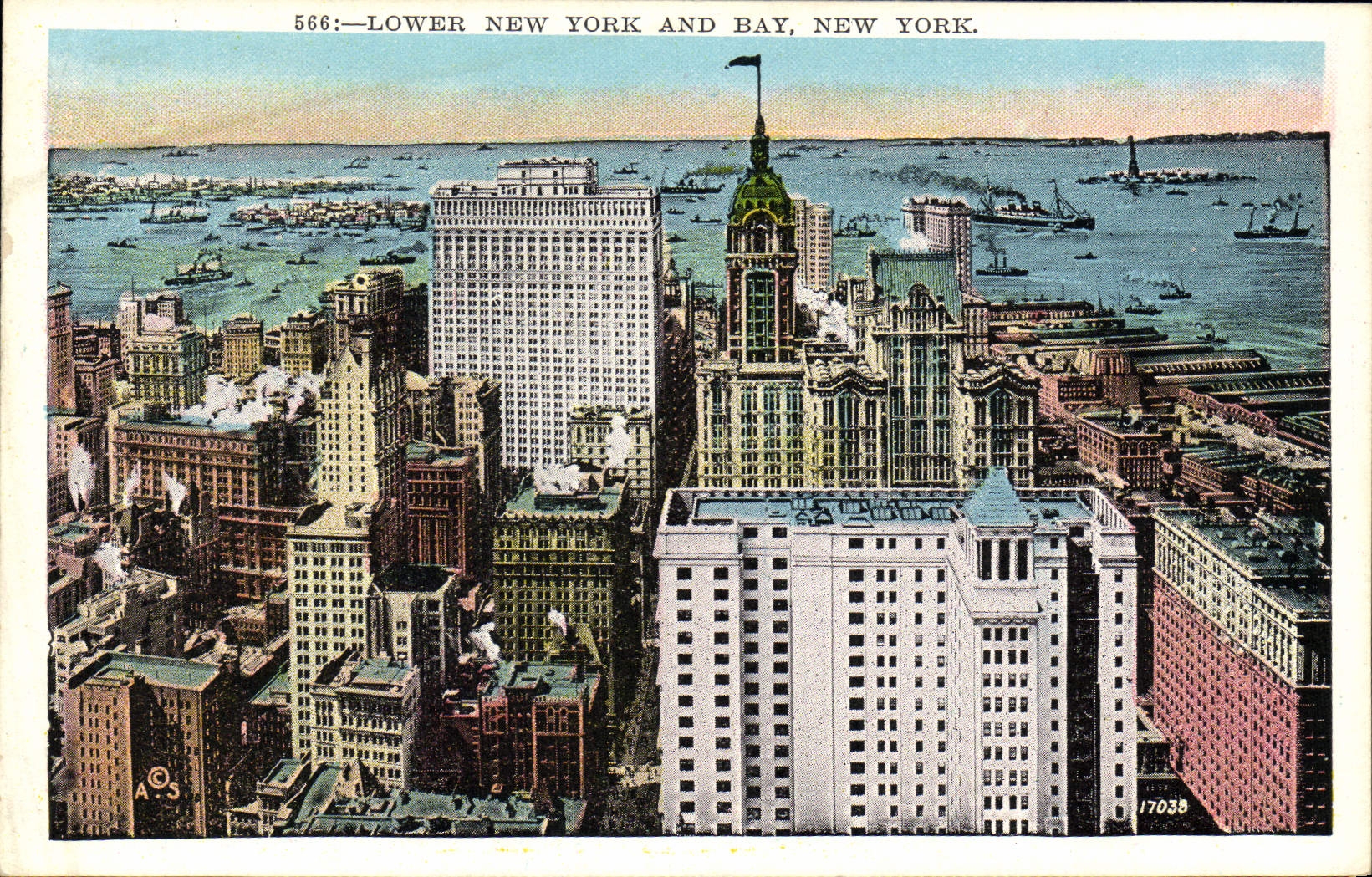 POSTAL una Nueva York más baja de la VENDIMIA y bahía Nueva York