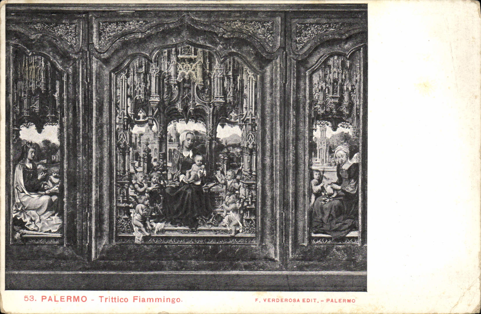 VINTAGE POSTCARD Palermo Trittico Fiammingo