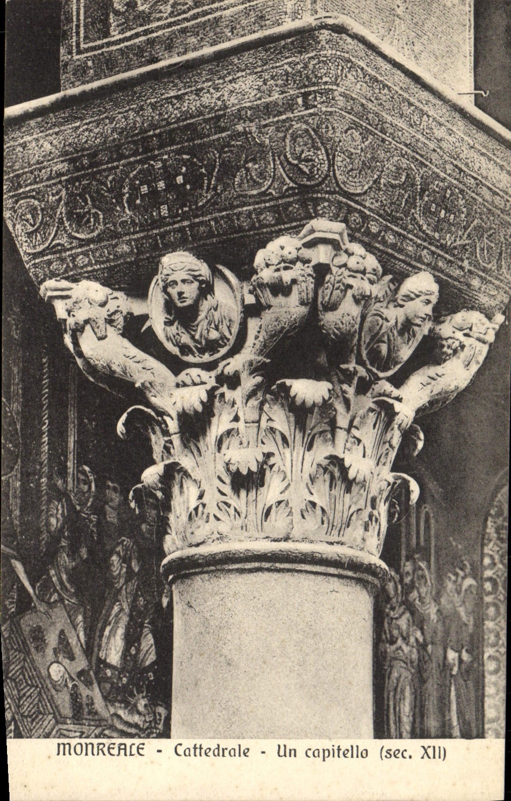 VINTAGE POSTCARD Monreale Cattedrale Capitello