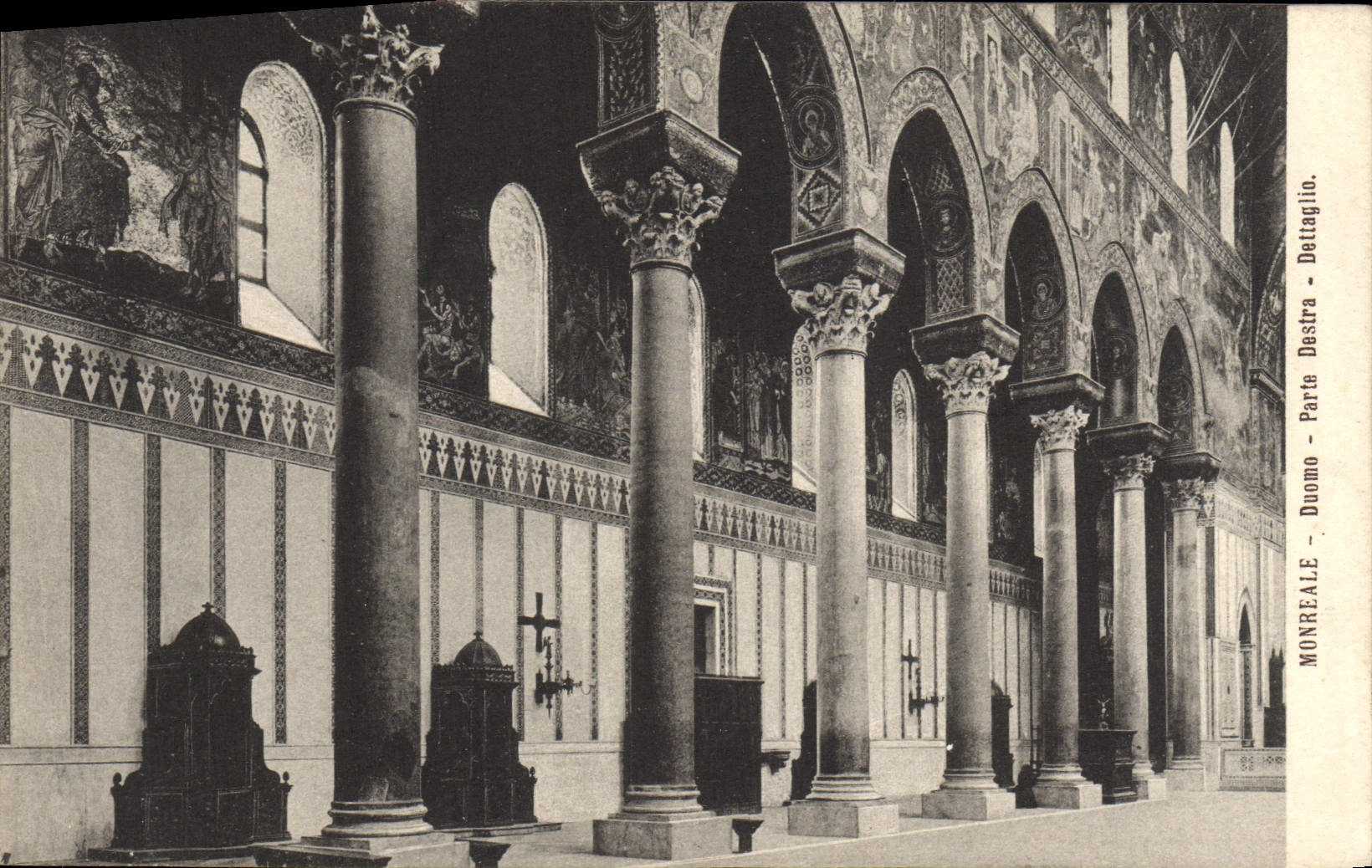 VINTAGE POSTCARD Monreale Duomo Parta Destra Dettaglio