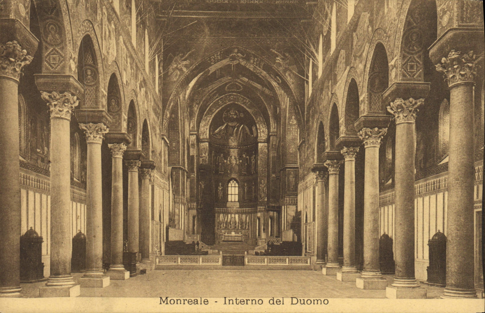 VINTAGE POSTCARD Monreale Interno Del Duomo