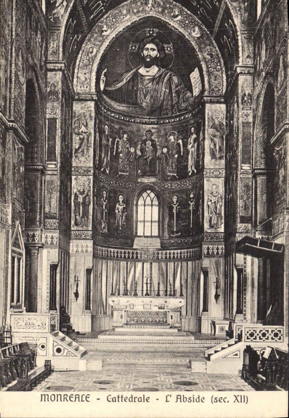 VINTAGE POSTCARD Monreale Cattedrale the Apse