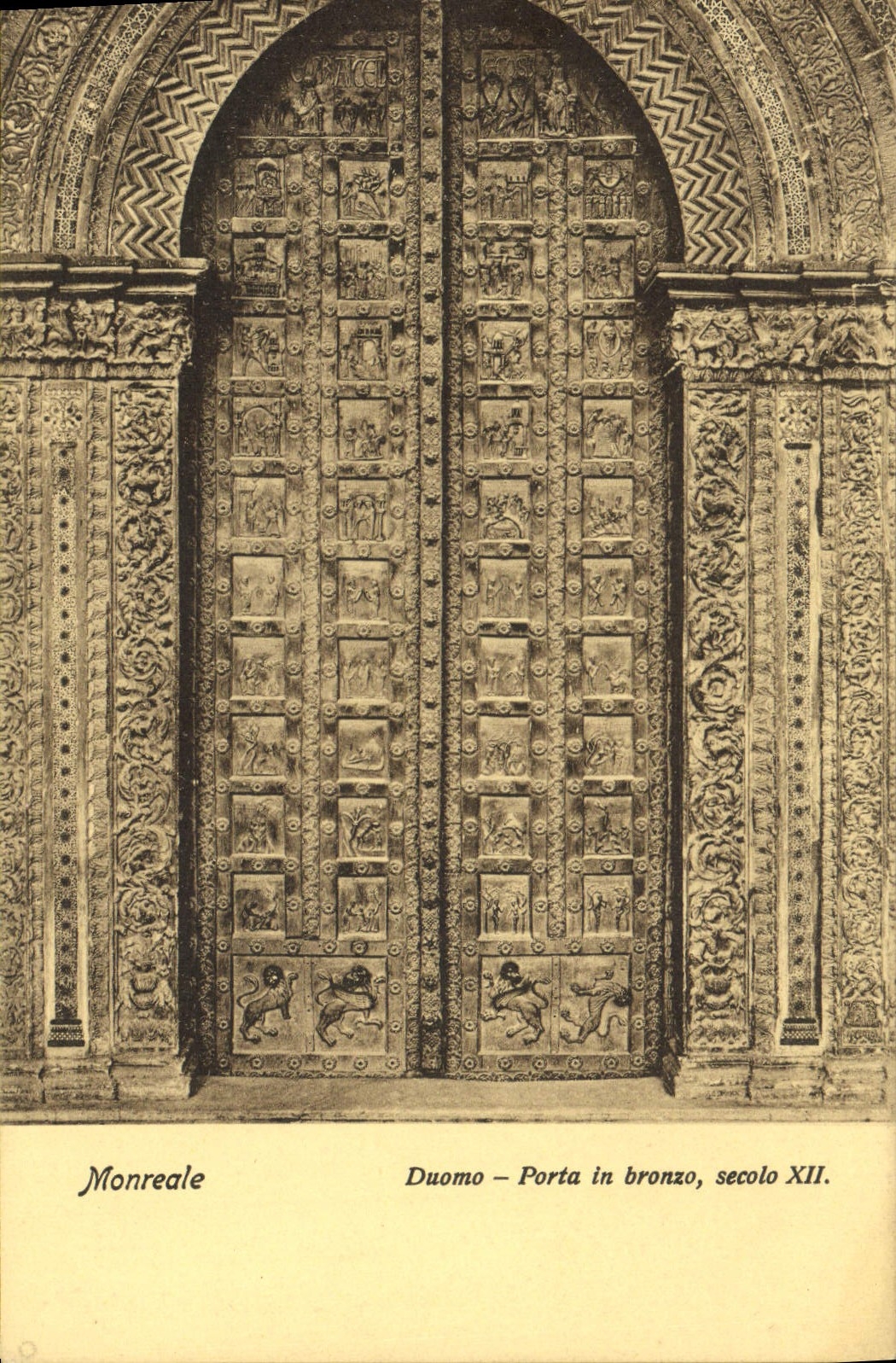 VINTAGE POSTCARD Monreale Duomo Carried In Bronzo Secolo XII