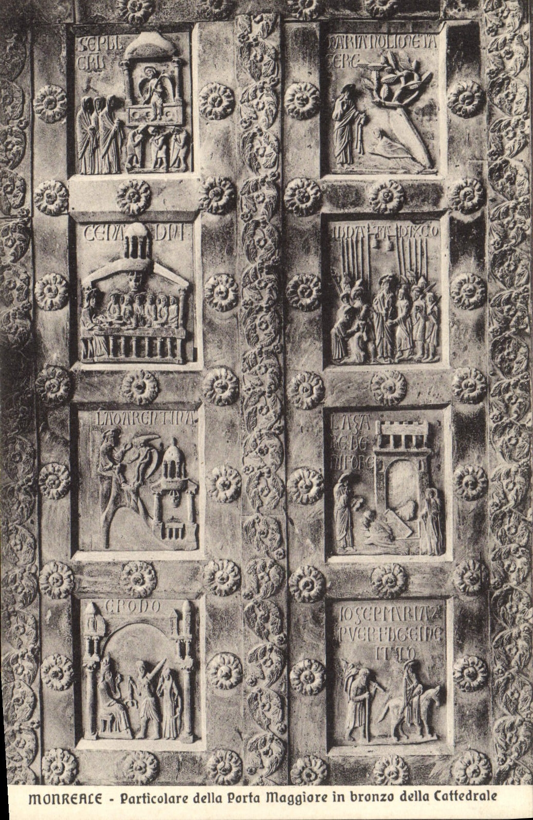 CPA Monreale Particolare Della Porta Maggiore In Bronzo Della Cattedrale