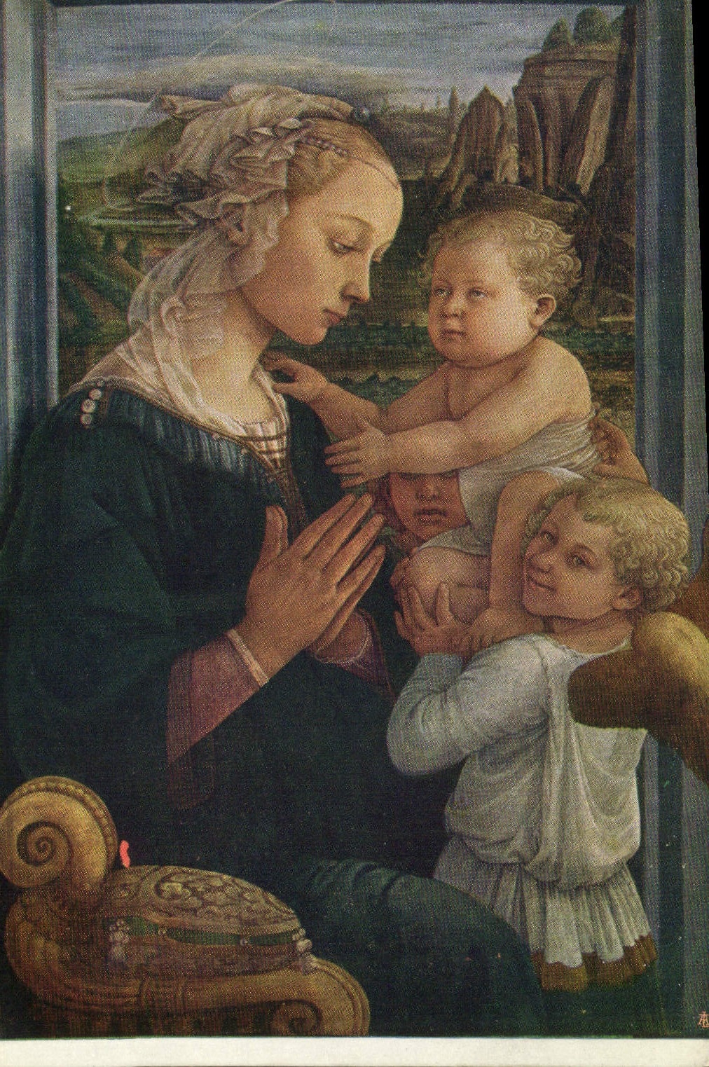 VINTAGE POSTCARD Lippi Maodnna Collar Bambino