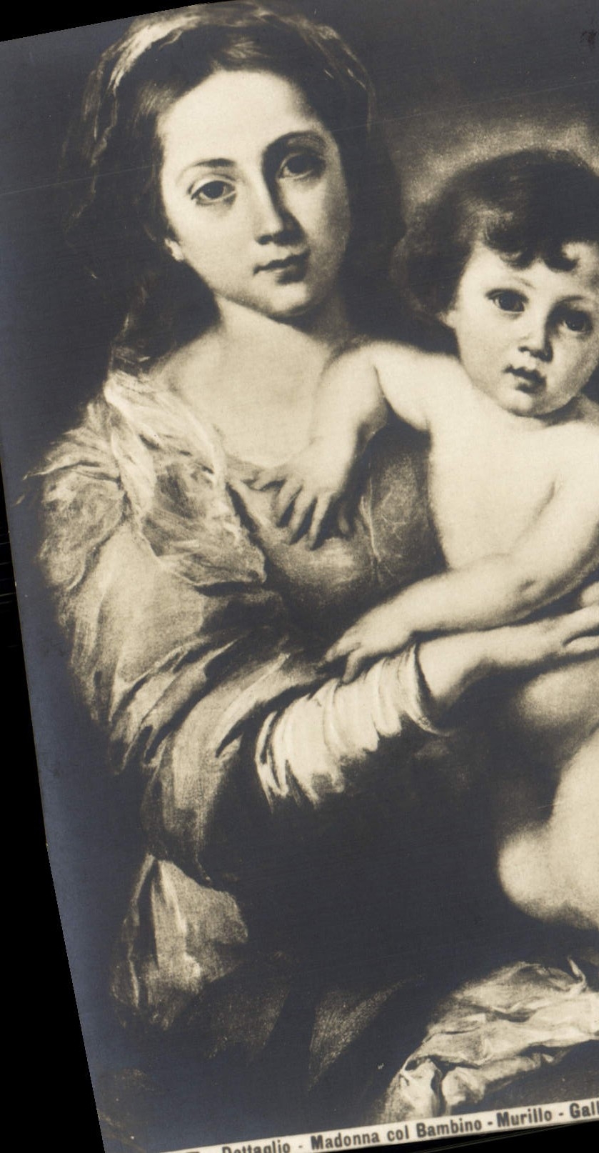 VINTAGE POSTCARD Firenze Madanna Collar Bambino Murillo Gall Uffizi