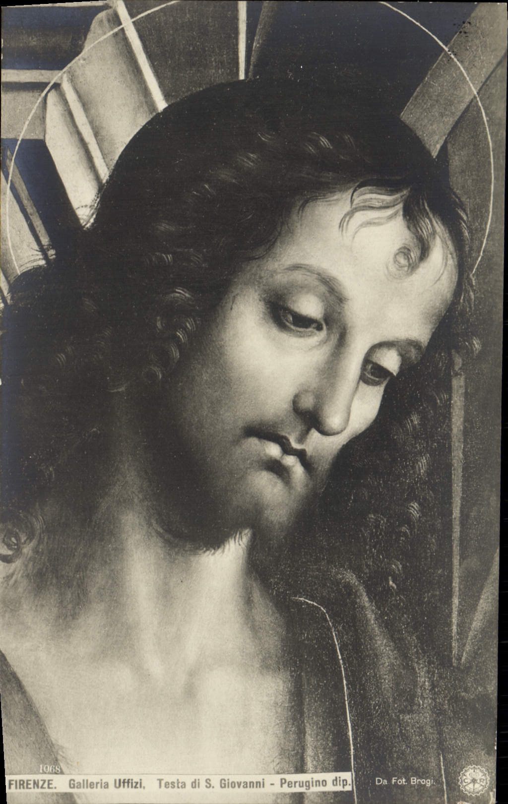 CPA Firenze Galleria Uffizi Testa Di S Giovanni Perugino dip