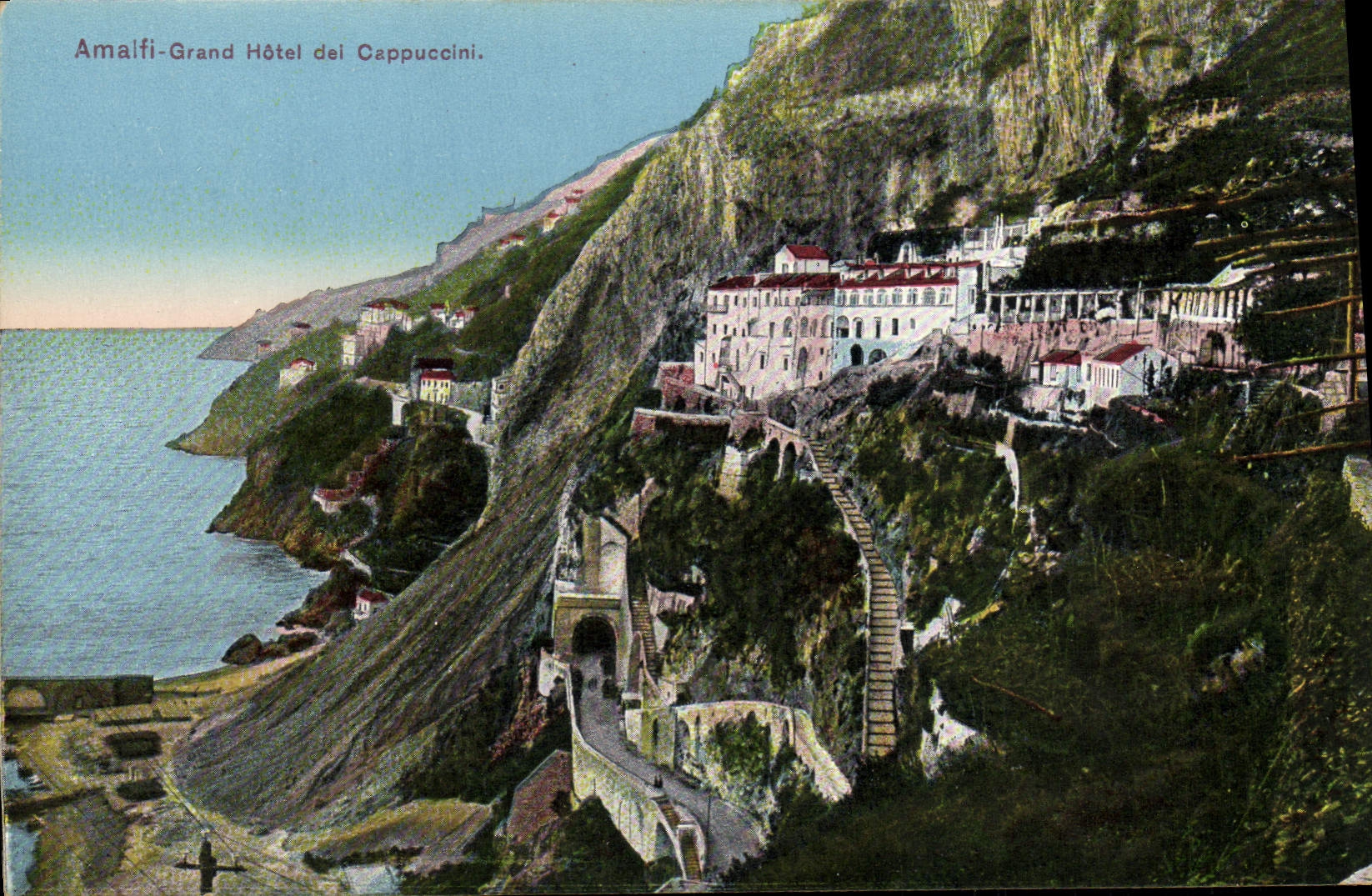 VINTAGE POSTCARD Amalfi Large Hotel Del Cappuccini