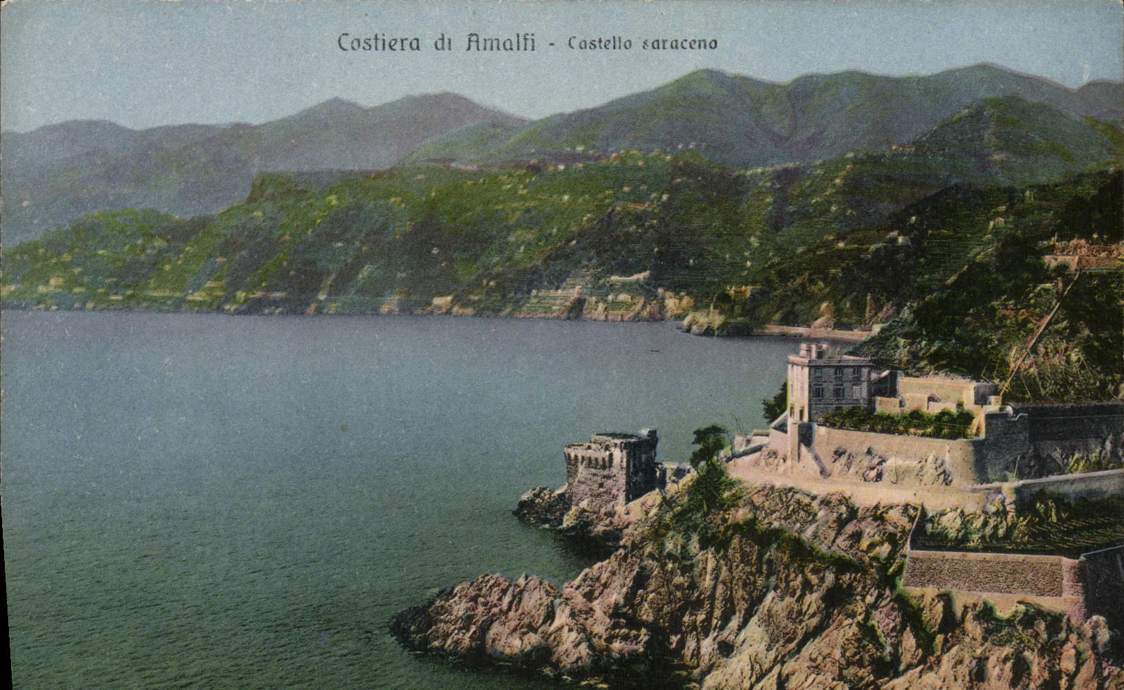VINTAGE POSTCARD Castiera Di Amalfi Castello saracena