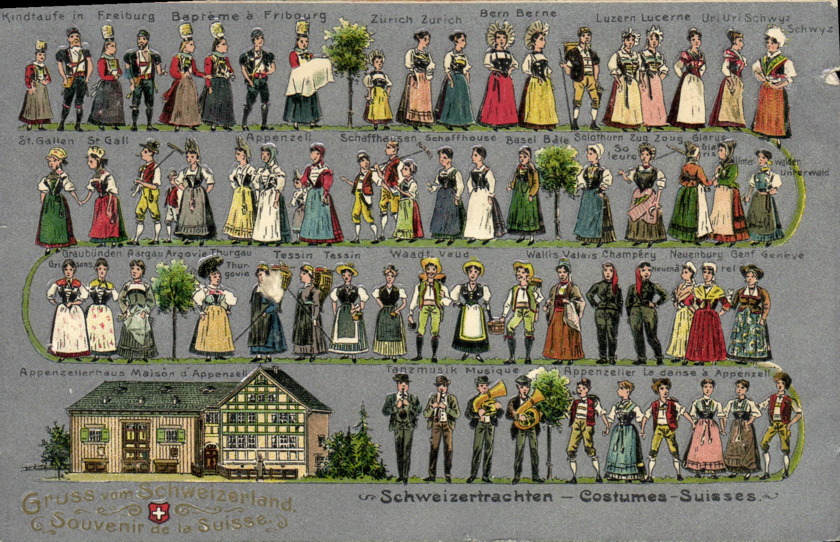 CPA Schweizetrachten Costumes suisses Folklore Suisse