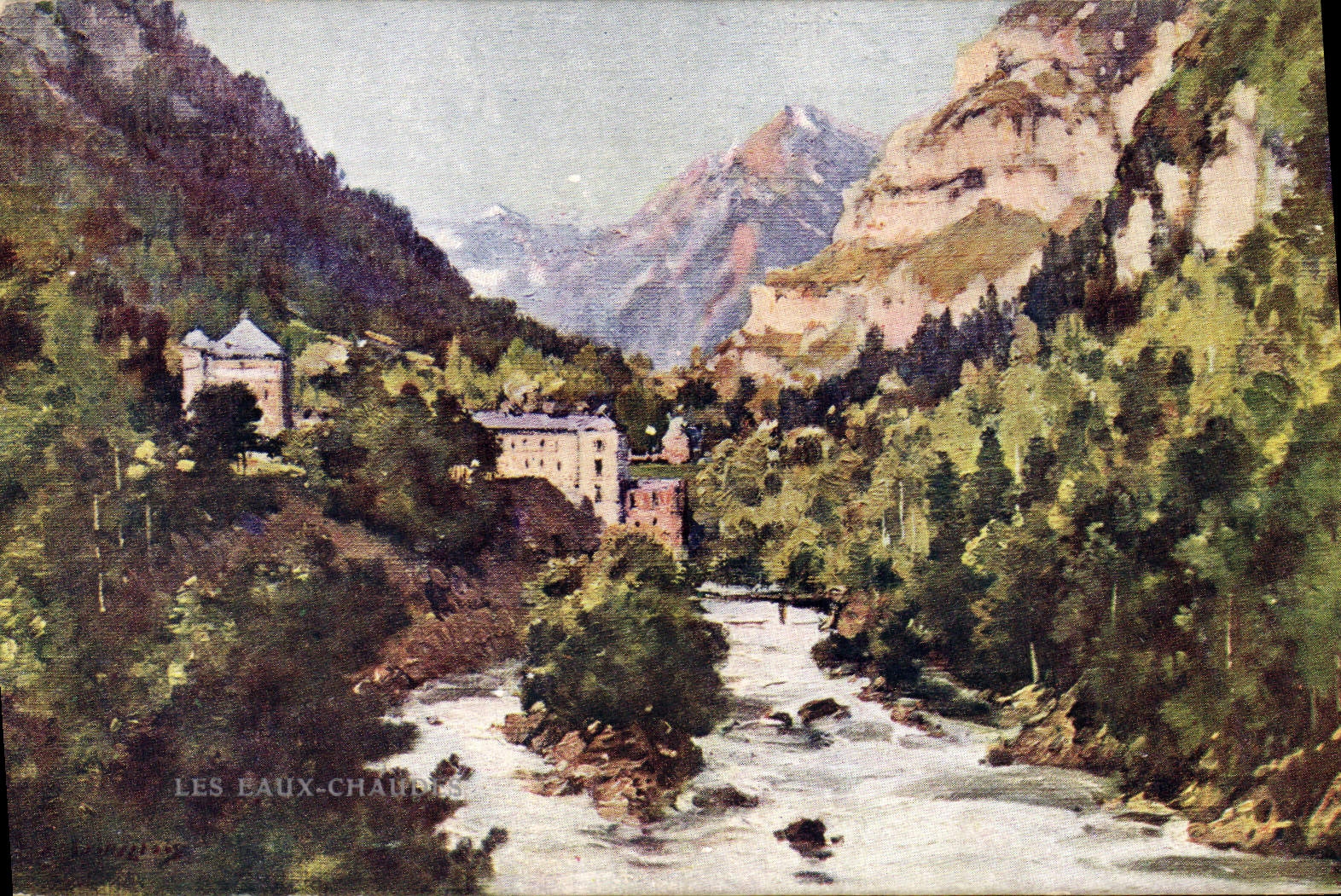 VINTAGE POSTCARD Warm water