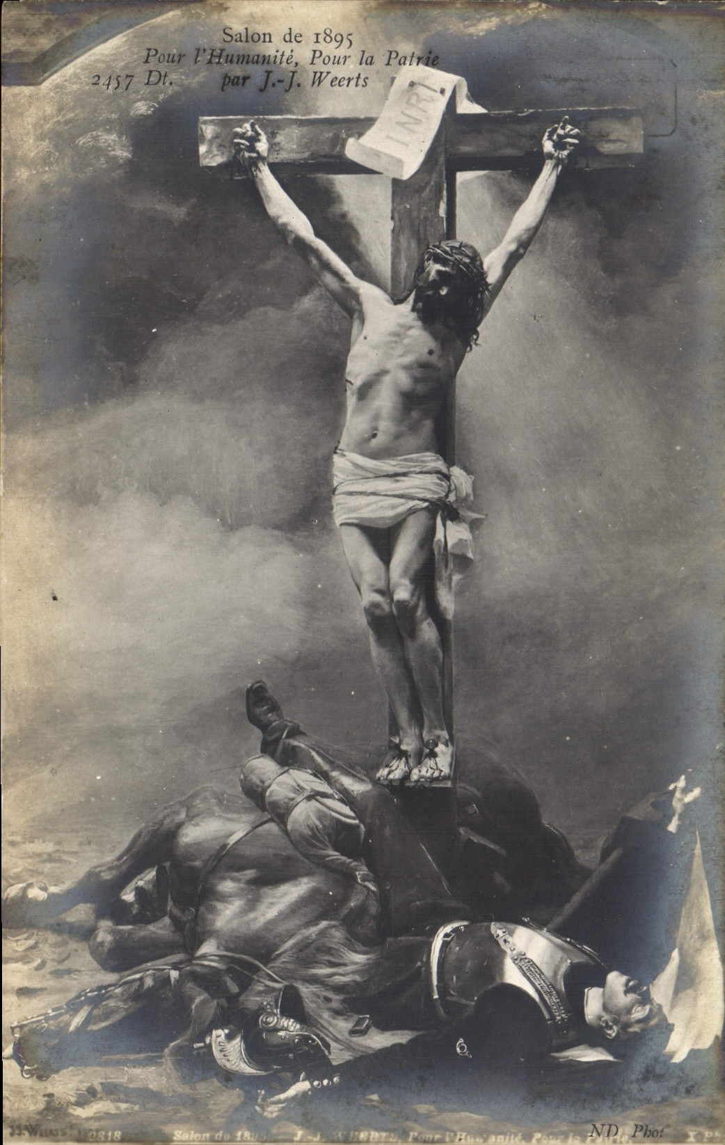 Sala de estar de la POSTAL de la VENDIMIA de 1895 para la humanidad para la patria Weerts Cristo