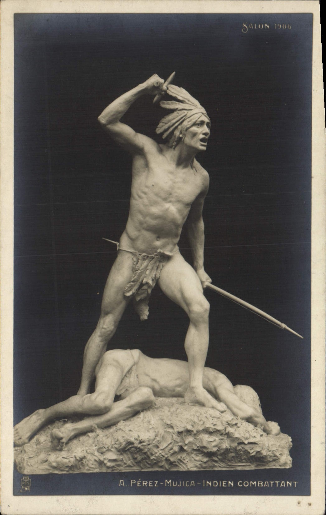 VINTAGE POSTCARD has Perez Mujica Indian Combattant