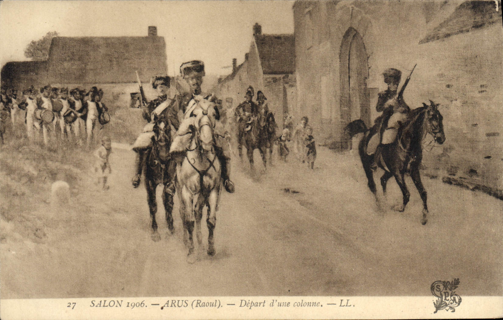 CPA Salon 1906 Arus Depart D'Une Colonne Militaria 