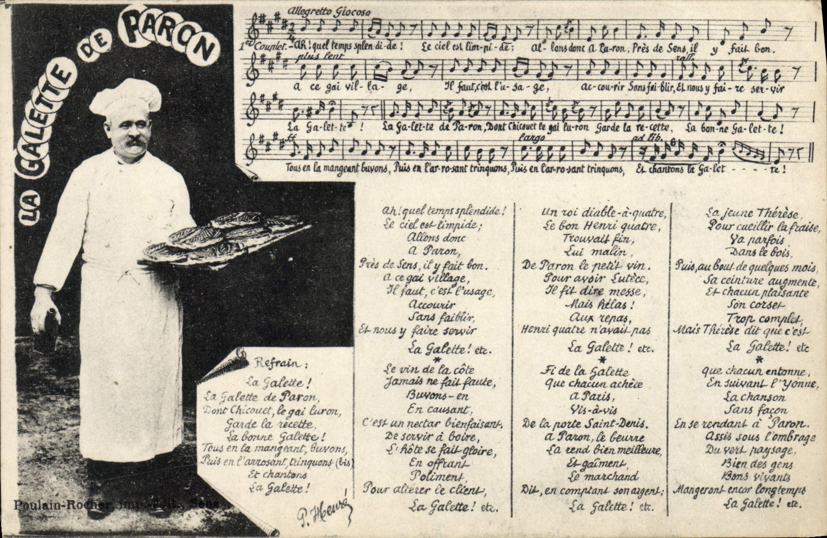VINTAGE POSTCARD the Wafer De Paron Cooks Pastrycook Folklore
