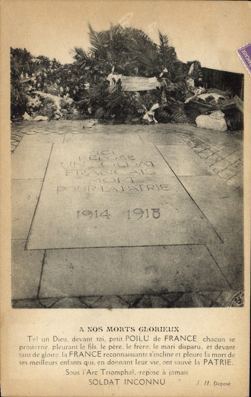 VINTAGE POSTCARD has Our Glorious Deaths Militaria