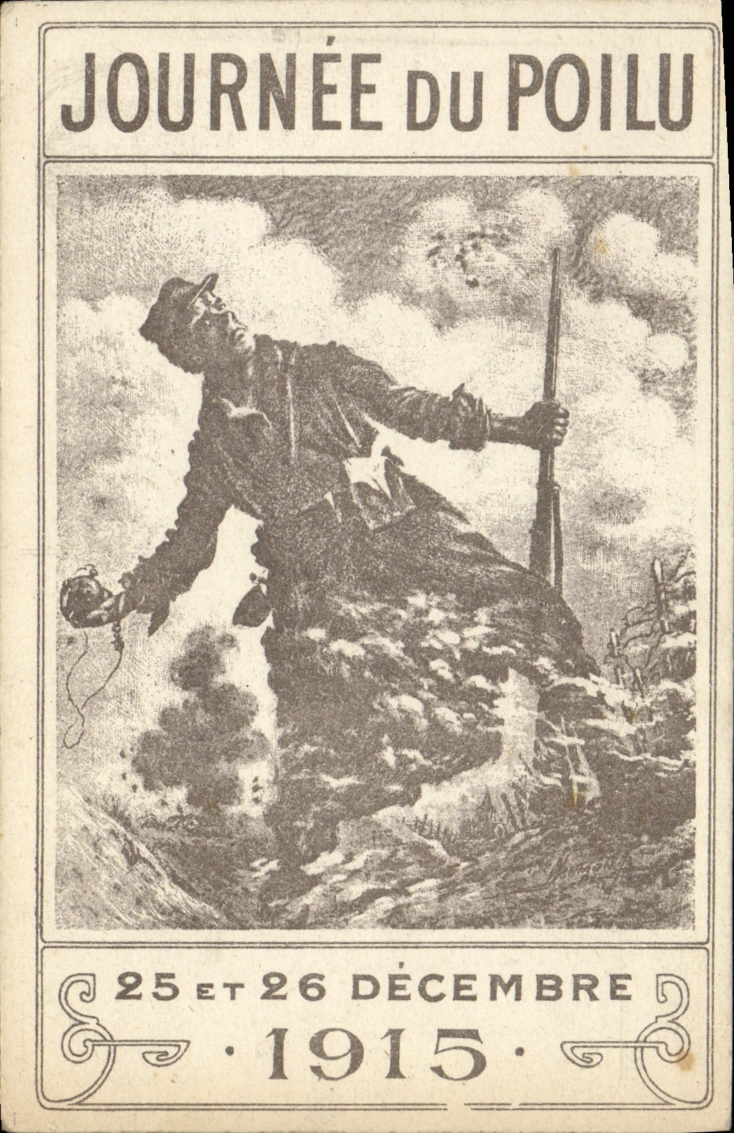 VINTAGE POSTCARD Day From Hairy the 25 Militaria December 26th, 1915