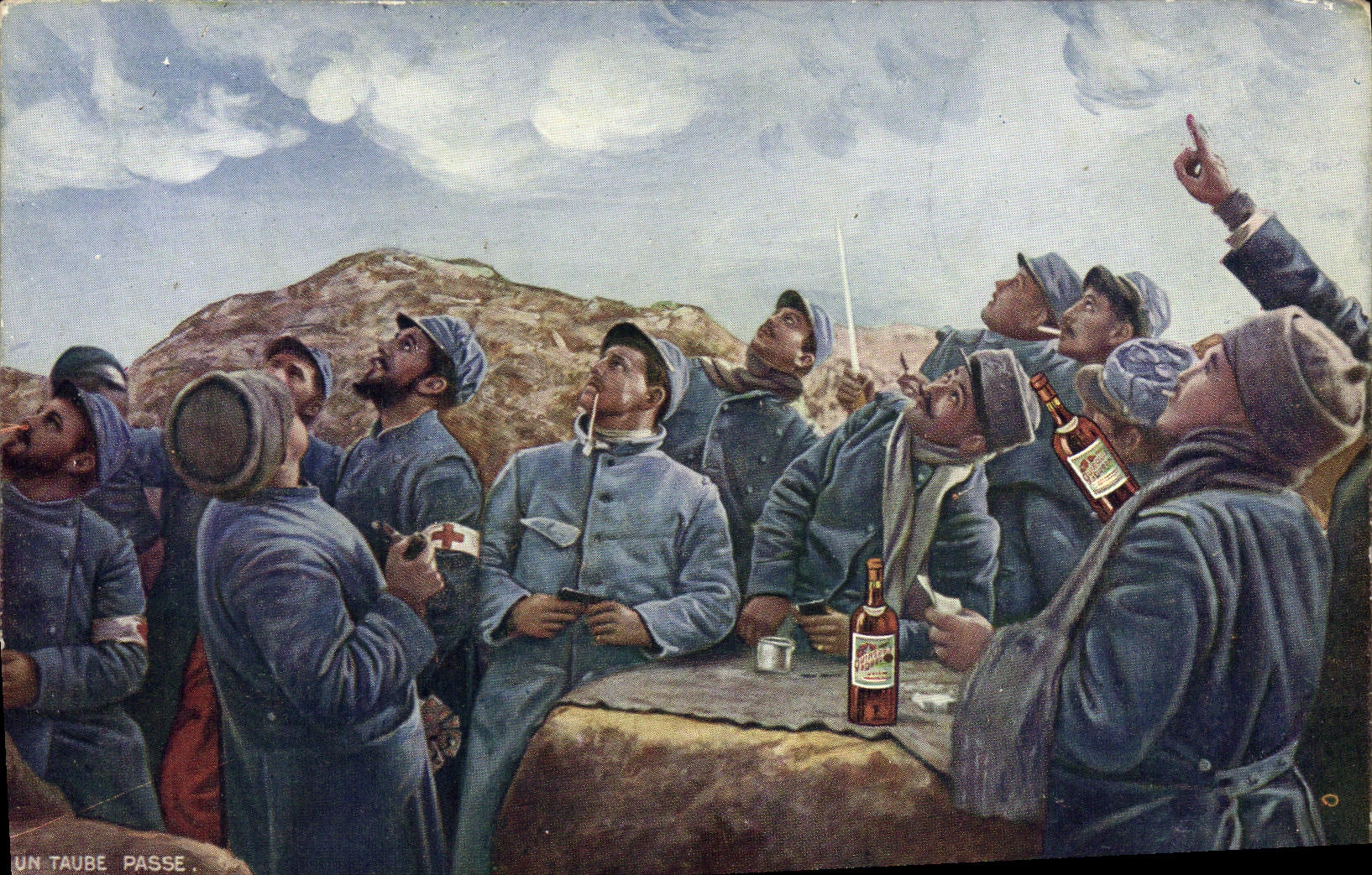 CPA Un taube pause Militaria Poilus Publicite Dubonnet Quinquina