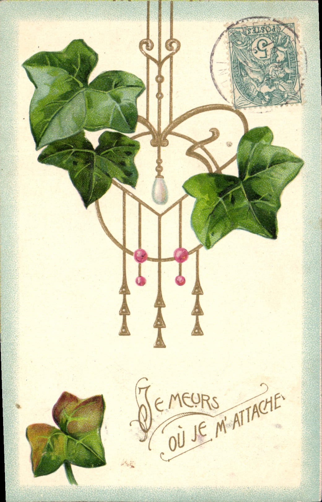 CPA Fantaisie Fleurs Vigne Je Meurs Ou Je m'Attache