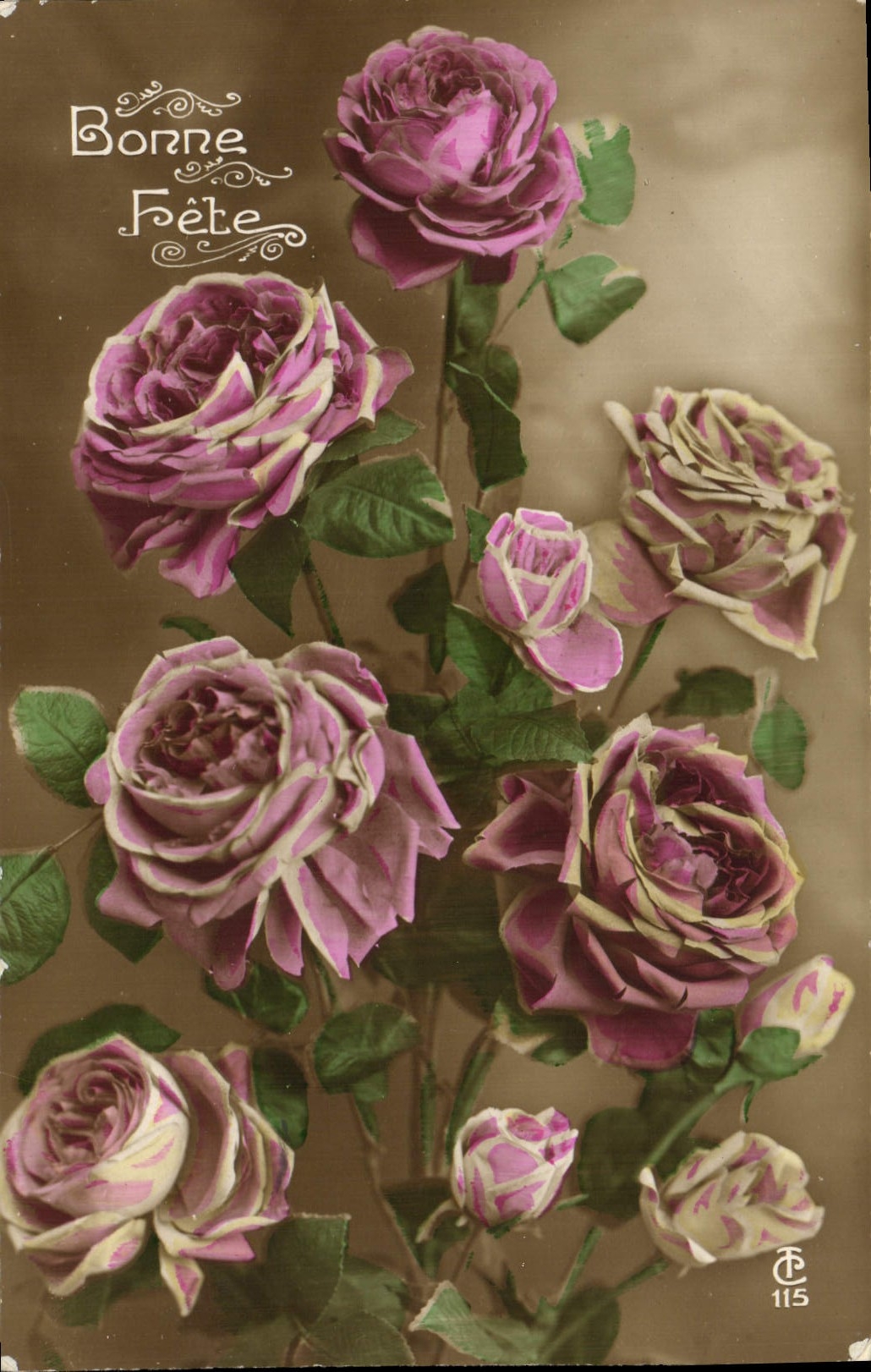 CPA Fantaisie Fleurs Bonne Fete