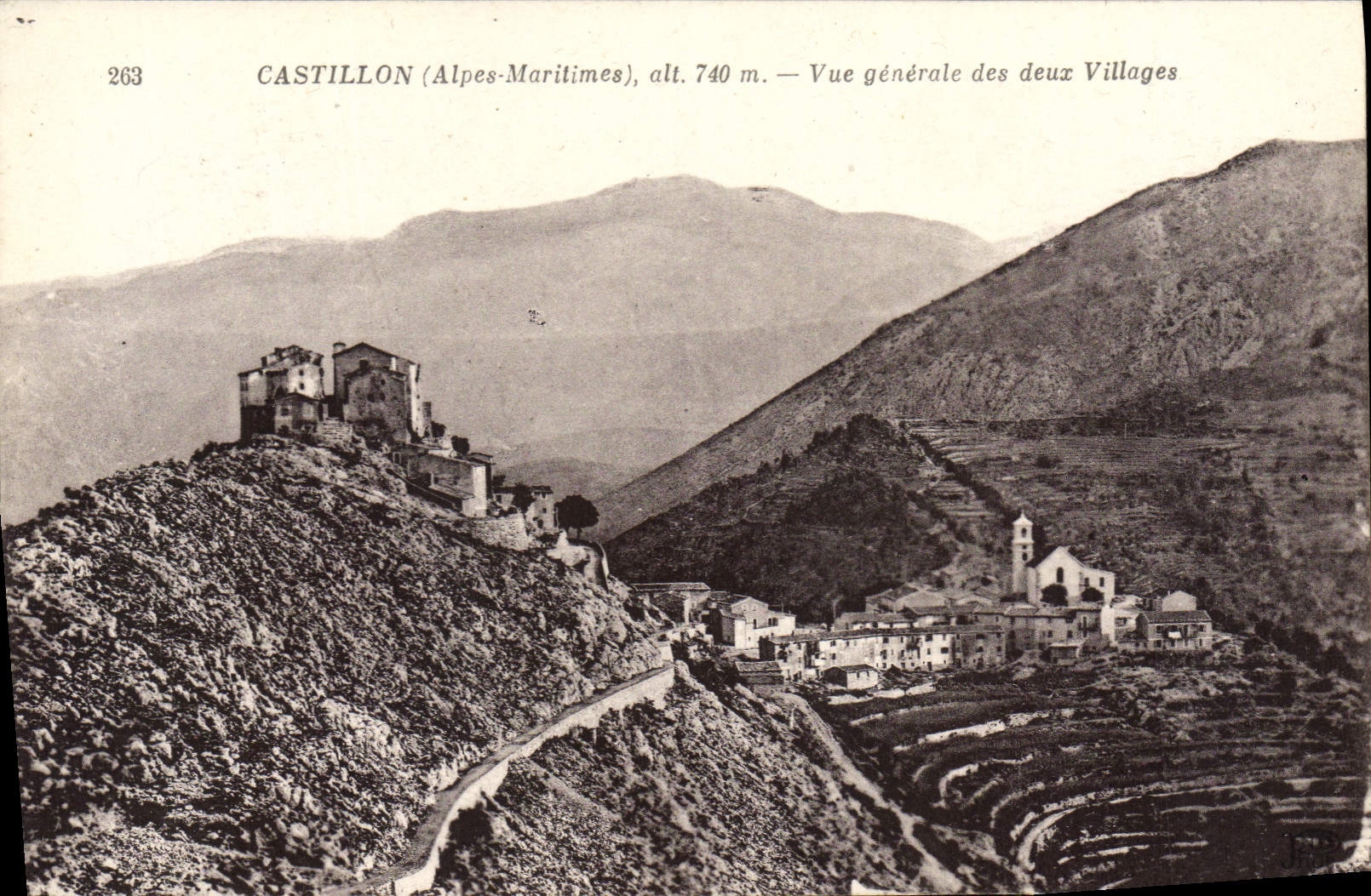 CPA Castillon Vue Generale Des Deux Villages