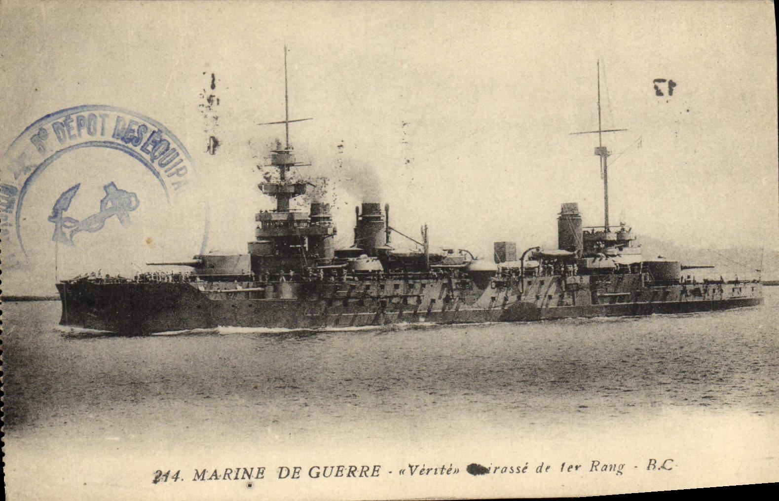 VINTAGE POSTCARD Navy Truth Armours 1st Bateau rank