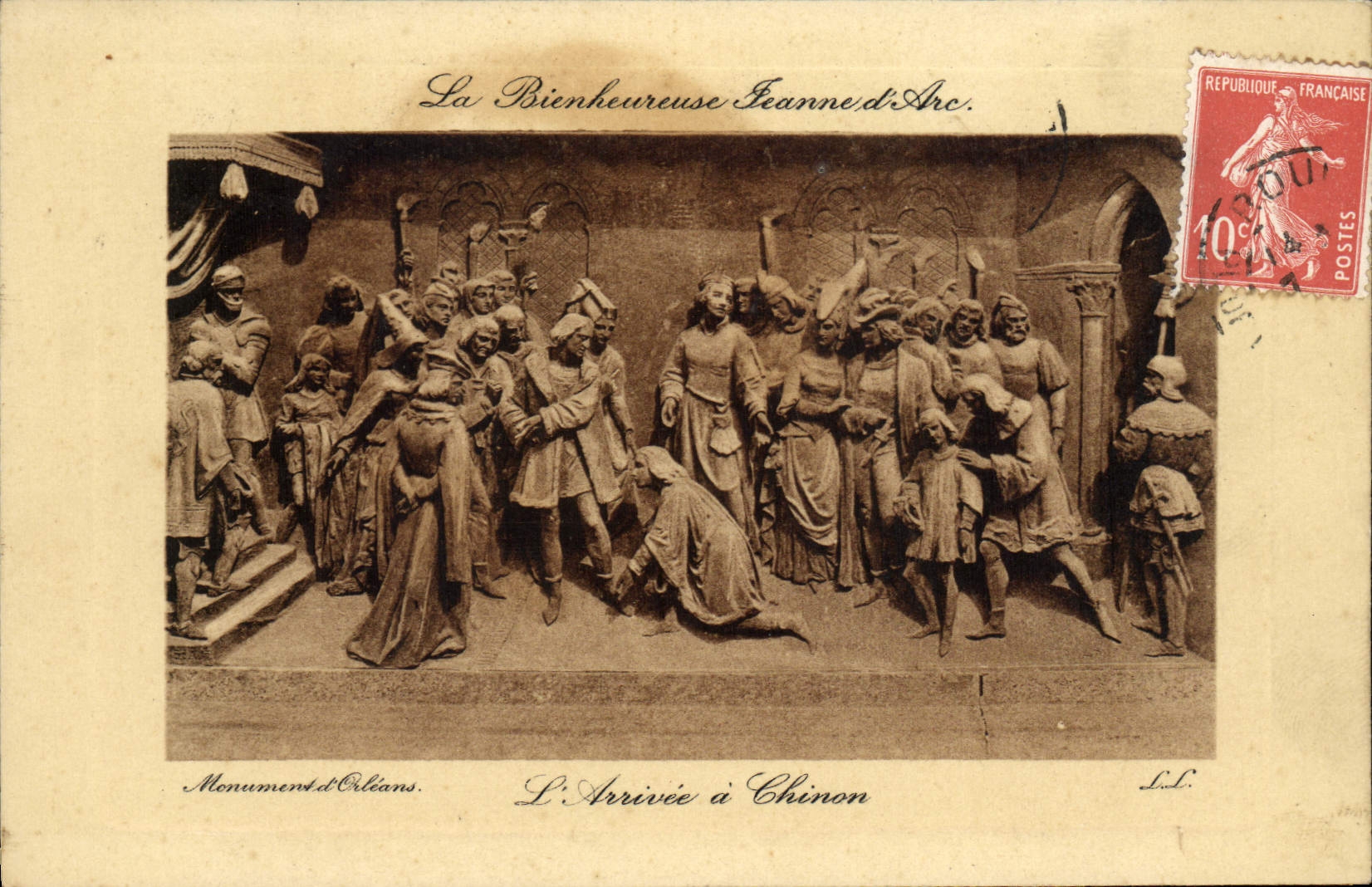 VINTAGE POSTCARD the Happy Jeanne d' Arc the Arrival has Chinon
