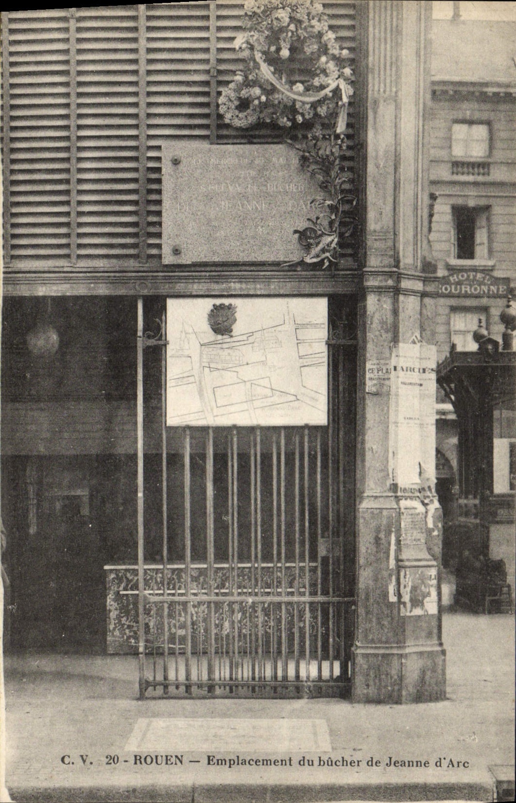 VINTAGE POSTCARD Rouen Site Of Hucher Of Jeanne d' Arc