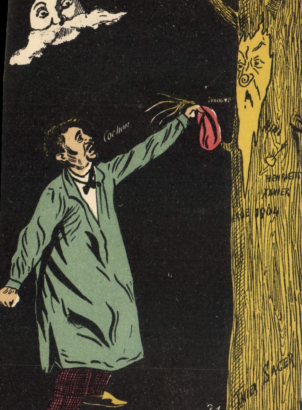 VINTAGE POSTCARD Ivrogne thus Say releases Alcool