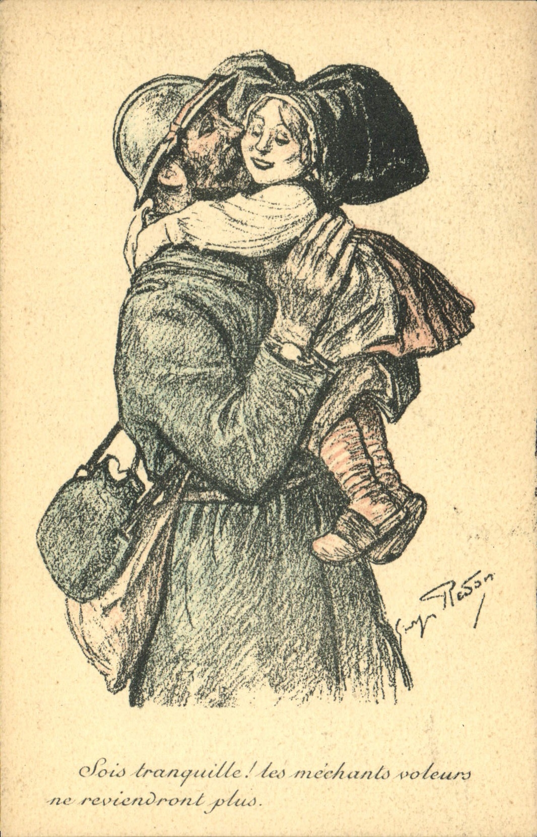 La POSTAL de la VENDIMIA sería reservada los ladrones malévolos no volverá más el soldado Alsacia Militaria