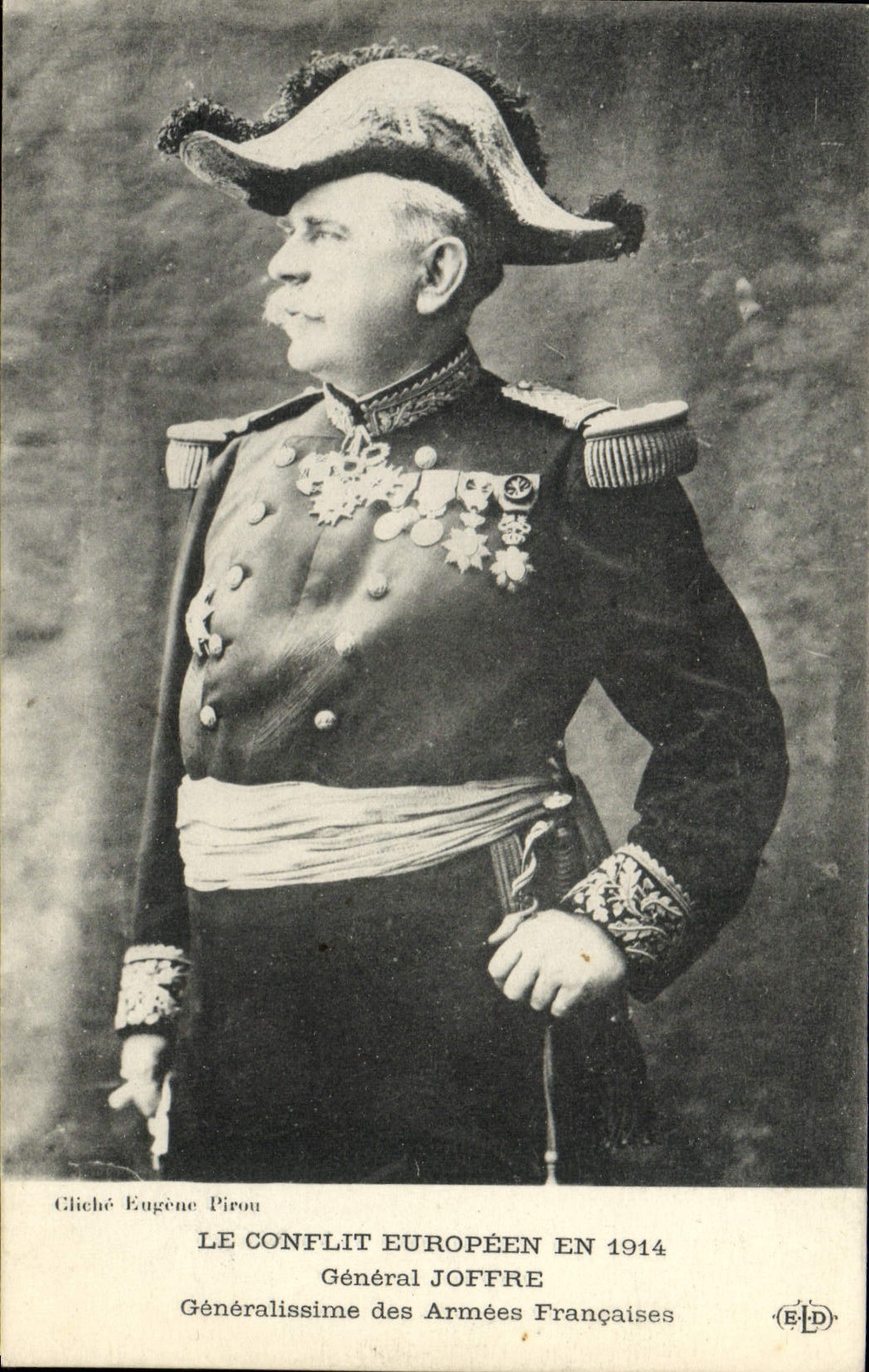 POSTAL de la VENDIMIA el general europeo Joffre Generalissime Of del conflicto los ejércitos franceses Militaria