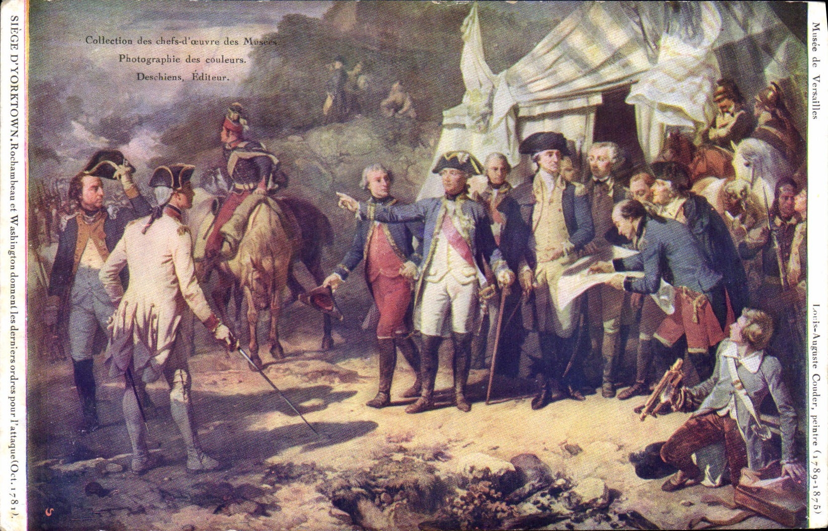La POSTAL Musee de la VENDIMIA de Versalles se sienta de Yortown Rochambeau y de Washington Militaria