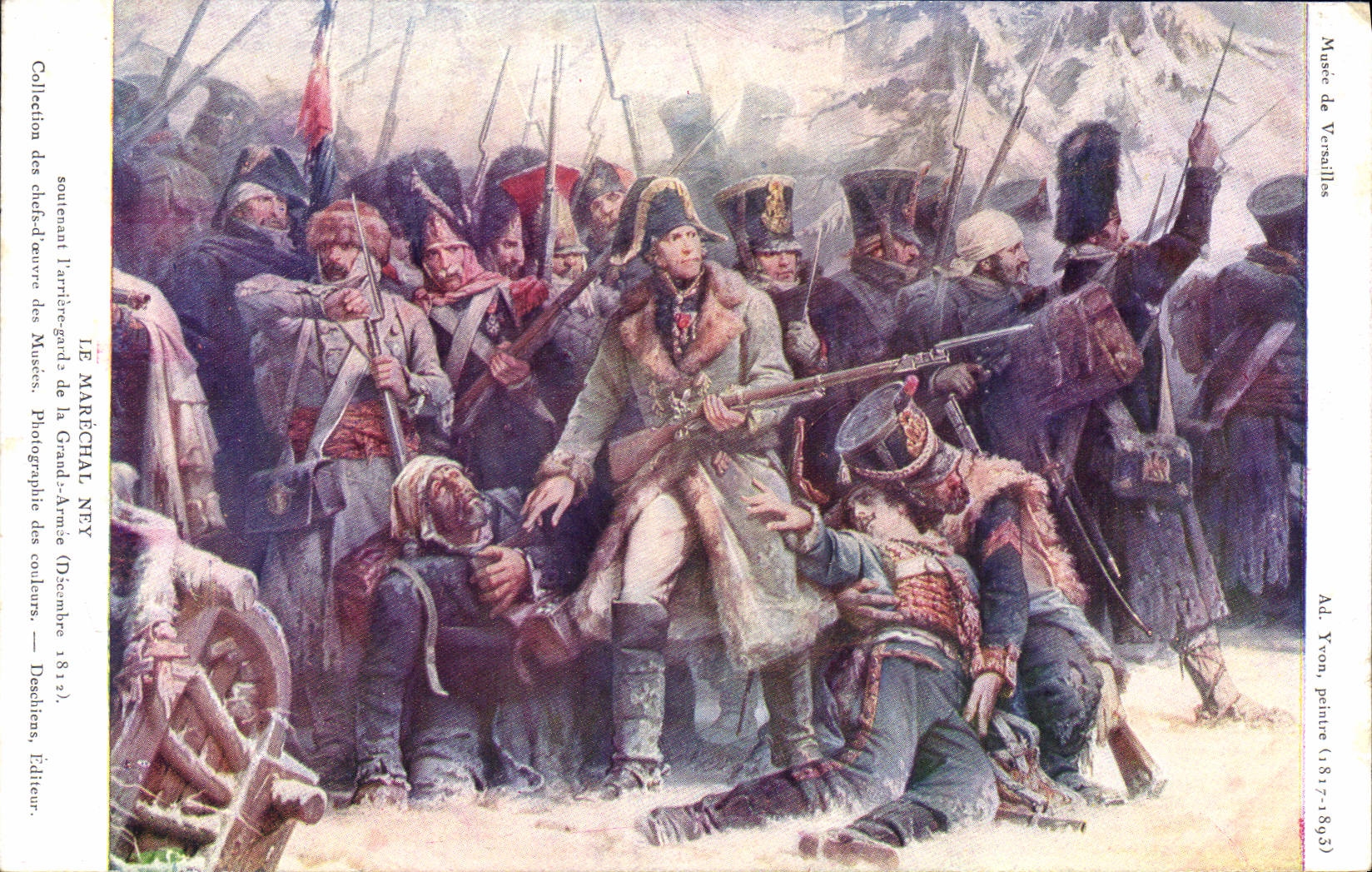 La POSTAL Musee de la VENDIMIA de Versalles el mariscal de Ney que apoya el atraso guarda a ejército grande Militaria 1822