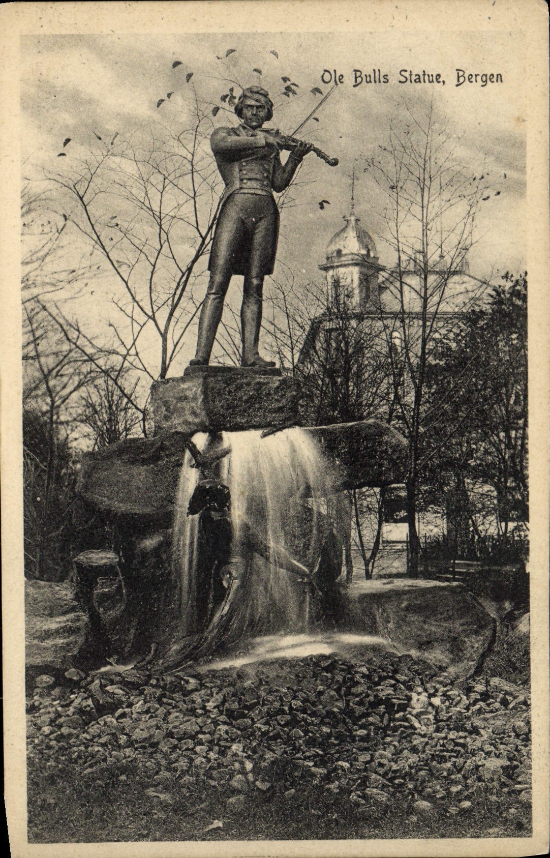 CPA Ole Bulls Statue Bergen Musique