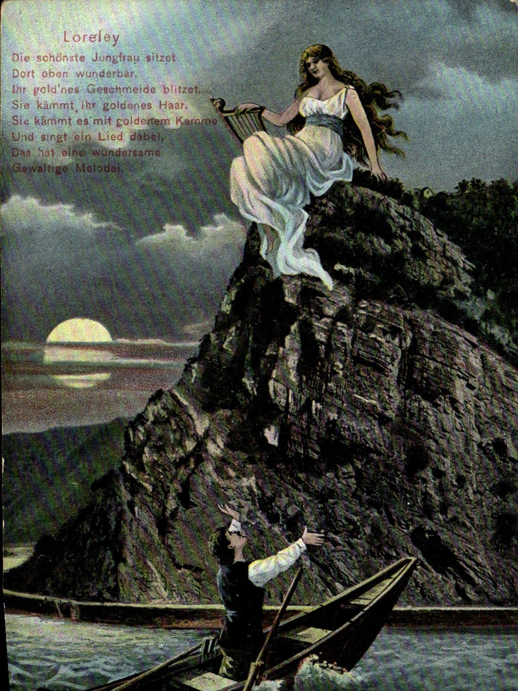 VINTAGE POSTCARD Loreley Die Sohonste Jungfrau