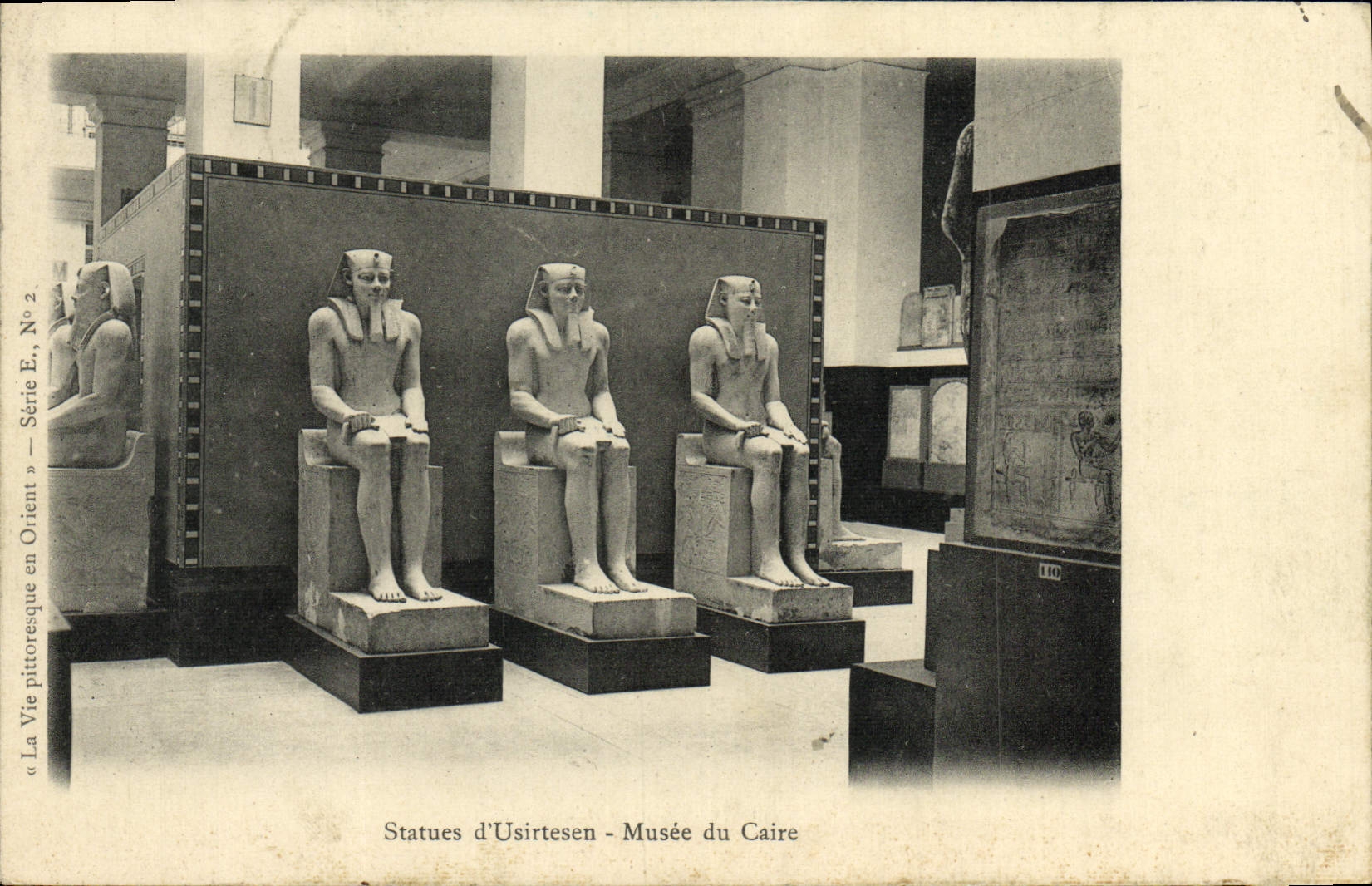 CPA Statues d'Usirtesen Musee Du Caire Egypte
