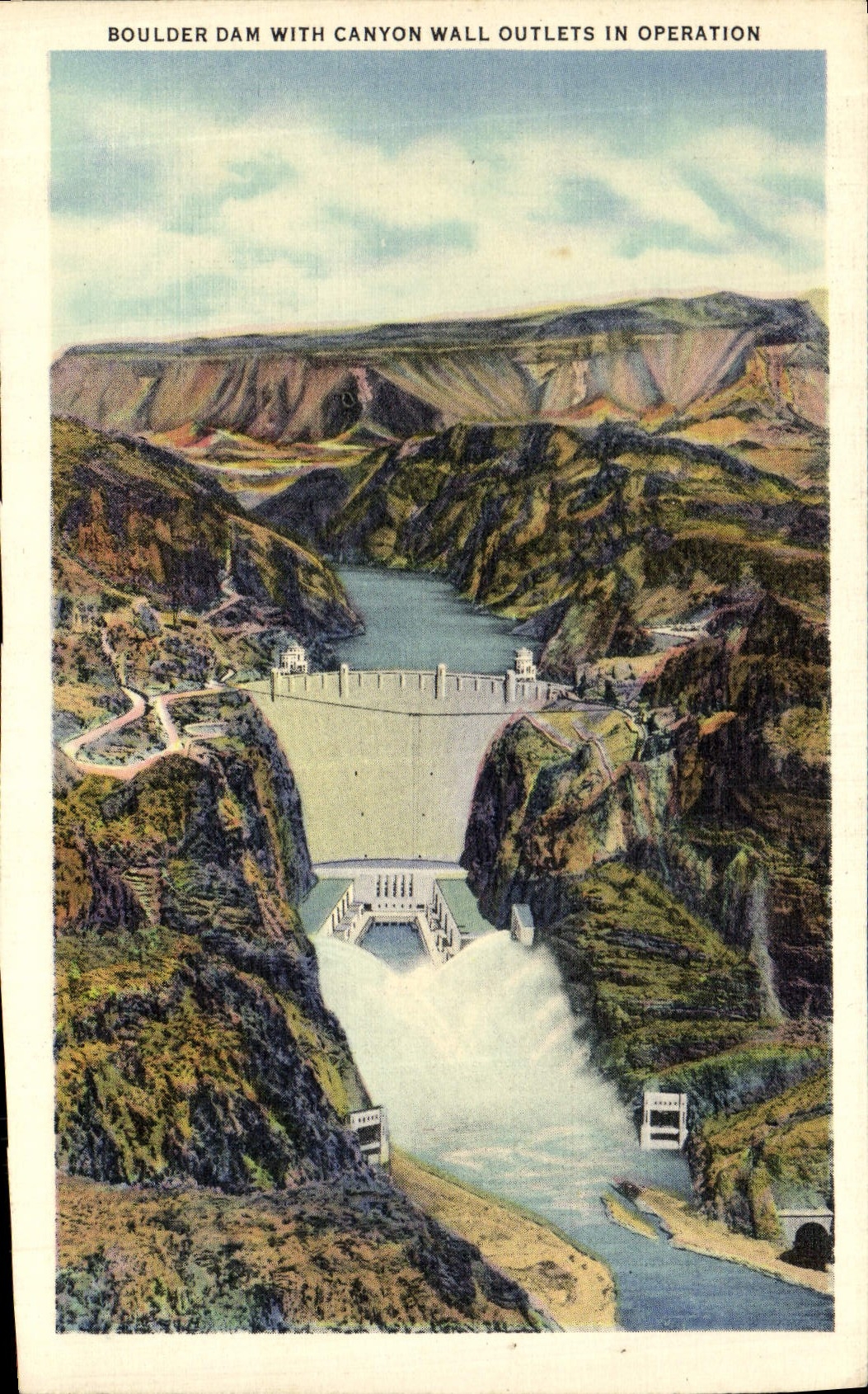 VINTAGE POSTCARD Nevada Boulder Prejudice Mountain Fortification in Distance