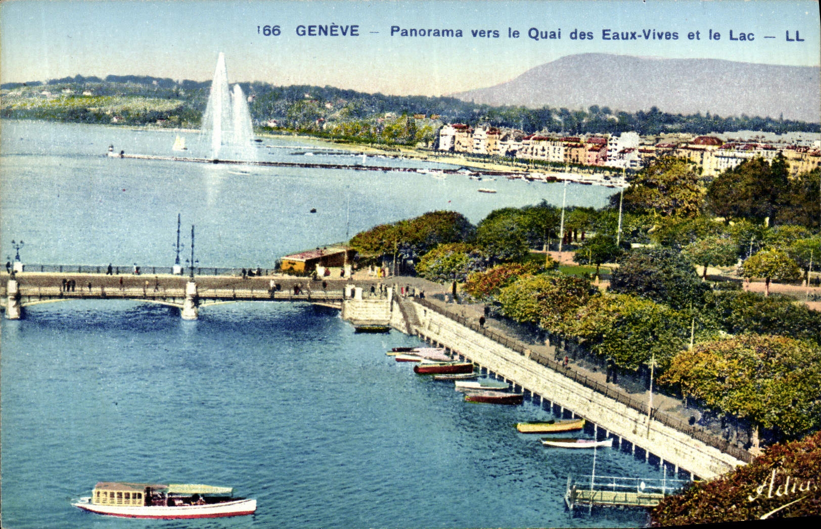 CPA Geneve Panorama Vers le Quai des Eaux Vives et le Lac