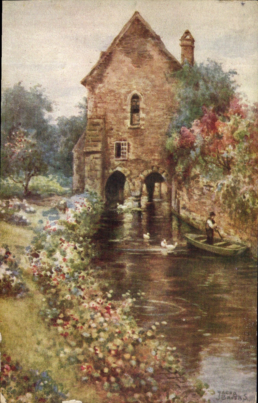 VINTAGE POSTCARD The house off the Grey priars Canterbury