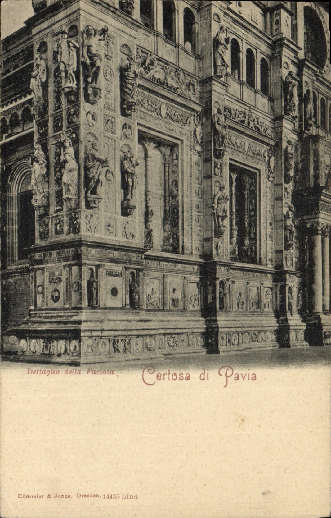 VINTAGE POSTCARD Certosa di Pavia Dettaglio della Faciata