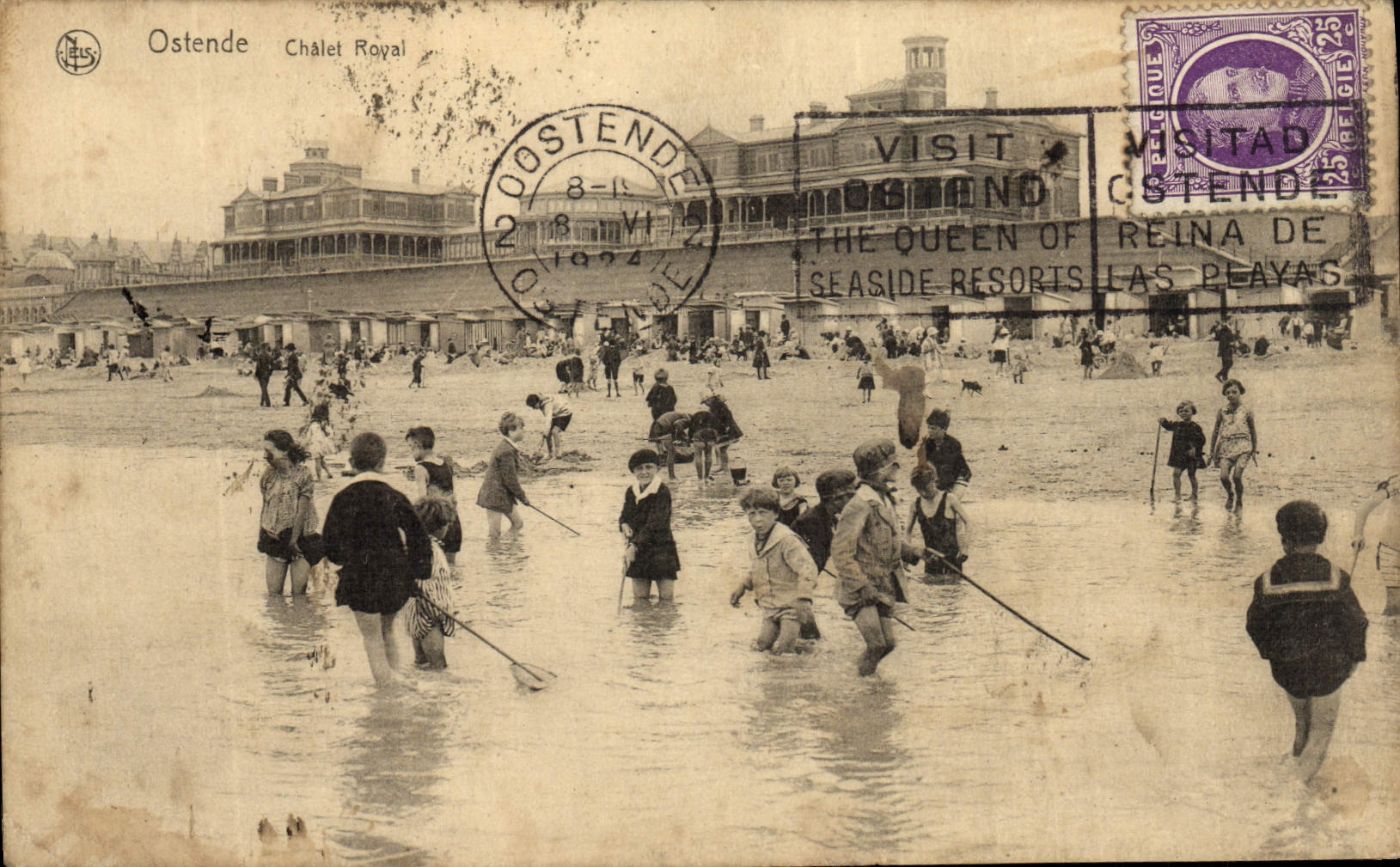 VINTAGE POSTCARD Ostend Chatel Royal Children