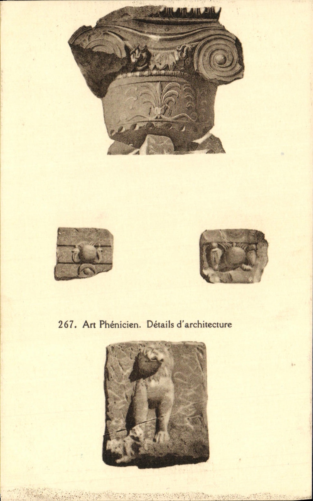 VINTAGE POSTCARD Art Phenicien Details of Architecture